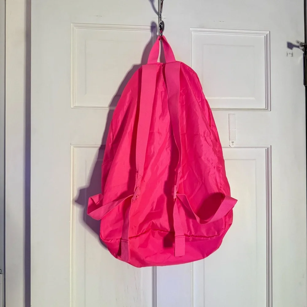 Bold & Bright Solid‎ Hot Pink Zipper Versatile Backpack with Zipper Pocket